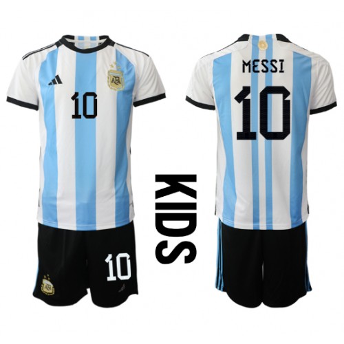 Argentina Lionel Messi #10 Domaci Dres za djecu SP 2022 Kratak Rukav (+ Kratke hlače)